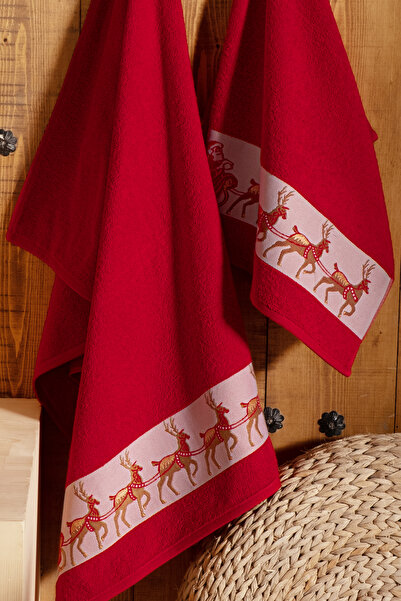 DNZGÜLCAN Kutulu Yılbaşı 2'li Banyo Havlu Seti | Baş Havlusu 1 adet 50x90cm | Beden Havlusu 70x140cm Hediyelik