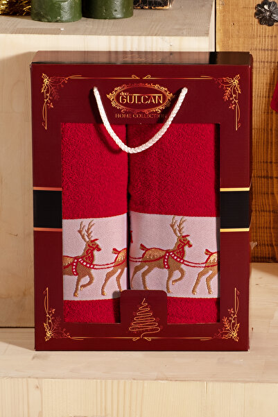 DNZGÜLCAN Kutulu Yılbaşı 2'li Banyo Havlu Seti | Baş Havlusu 1 adet 50x90cm | Beden Havlusu 70x140cm Hediyelik