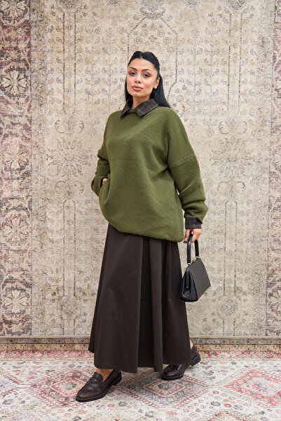 KÜÇÜĞÜM BUTİK Khaki Casual Knit Sweater