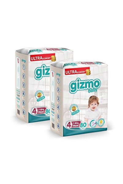 Gizmo Bebek Bezi Ultra Eco Paket 4 Numara Maxi 160 Adet