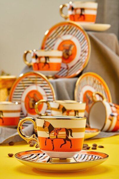 Cooker Gold Gilded 6-Piece Porcelain Coffee Cup Set – Stylish, High Quality and Luxury Design