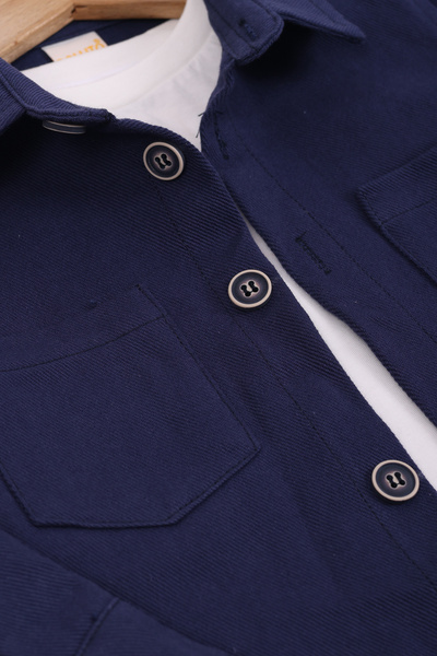 Pollito Βαμβακερό πουκάμισο για αγόρι T-shirt Παντελόνι 3 τεμαχίων στο κάτω μέρος