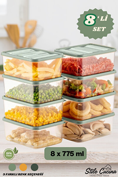 Stile Cucina منظم للثلاجة مكون من 8 قطع، حاوية تخزين مناسبة لفرن الميكروويف