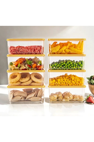 Stile Cucina 8-Piece Refrigerator Organizer Organizer Freezer Storage Container Suitable for Microwave