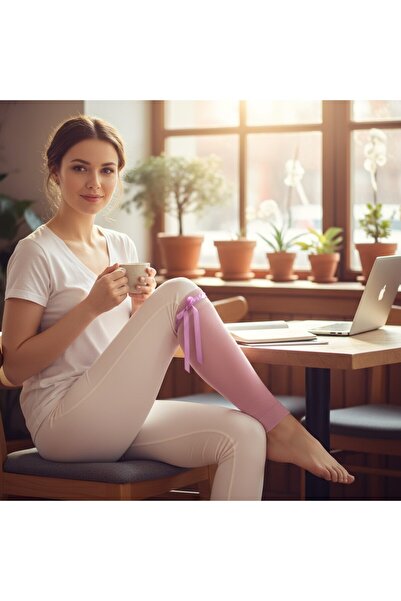 ACSEND Kadın Tozluk Dizlik Çorap Bot Çorabı Kurdaleli Penye