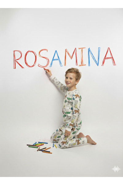 ROSAMİNA Pijamale pentru copii din bumbac 100% cu animale tropicale pentru băieți