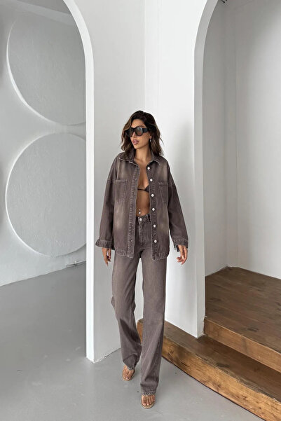 XRAY JEANS Dámské volné kalhoty Palazzo hnědé barvy