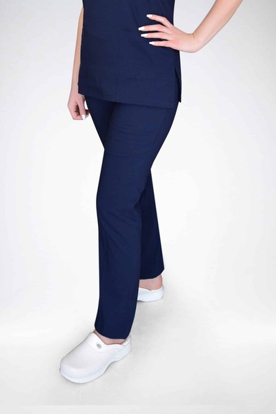 Nur Medikal Giyim Unisex bleumarin Asistentă Doctor Cook Scrubs Pantaloni din Lycra cu fundul unic