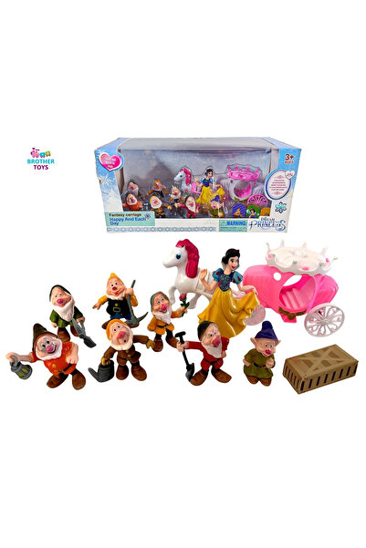 Brother Toys Pamuk Prenses Ve 7 Cüceler Figür Oyuncak Seti Fayton Arabalı 33 Cm.