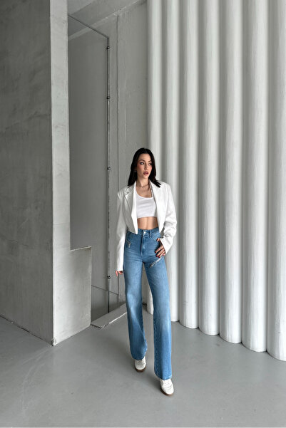 XRAY JEANS Kadın Jeans Bol Paça Palazzo Mavi Kot Pantolon