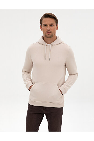Pierre Cardin Taş 2 İplik Regular Fit İçi Polarlı Kapüşonlu Basic Sweatshirt 50314055-VR049