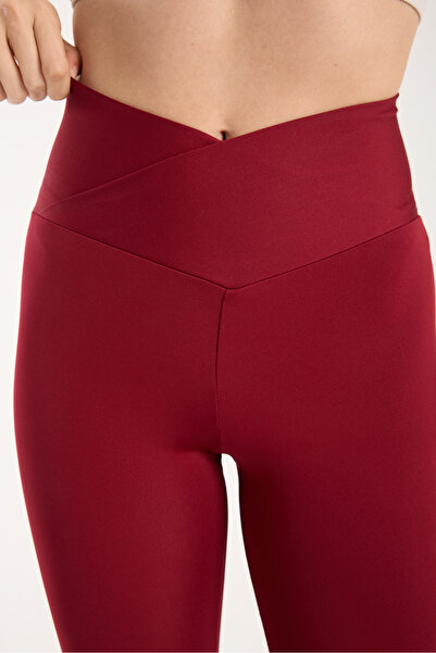 TREND34 لباس ضيق نسائي بحزام متقاطع باللون العنابي، مقاس واحد للتنحيف