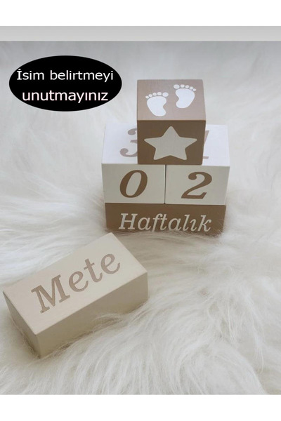 Genel Markalar İsim Anı Küpü -dekor Oyuncak (YULAF-KARTON RENGİ)