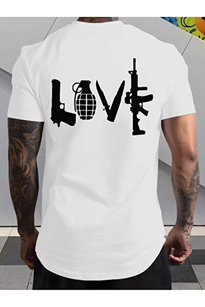 İnazuma Outdoors Tricou unisex oversize din bumbac imprimat, cu gât crew și m...