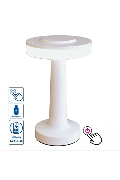 general brand Adjustable LED Table Lamp with Three Levels, Rechargeable via USB, Touch-Sensitive, Cream Color