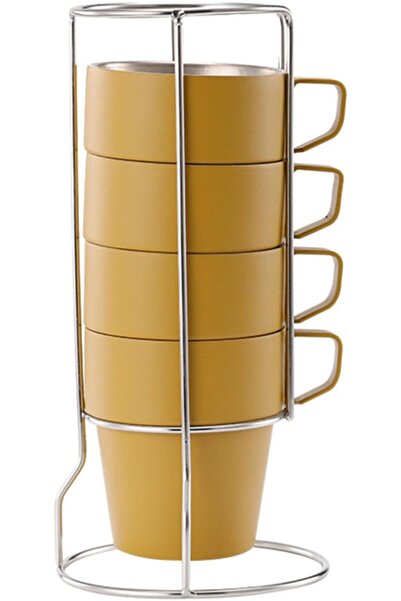 AutoFamily مجموعة أكواب قهوة من الفولاذ المقاوم للصدأ قابلة للتكديس من AUTO F...