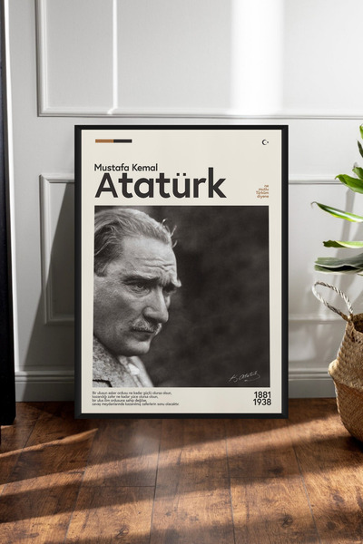 Bugucreative Atatürk Çerçevesiz Poster,Mustafa Kemal Atatürk Poster,Tablo Ölçülerinde Çerçevesiz Poster