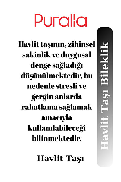 Puralia Doğal Taş Havlit Taşı Bileklik