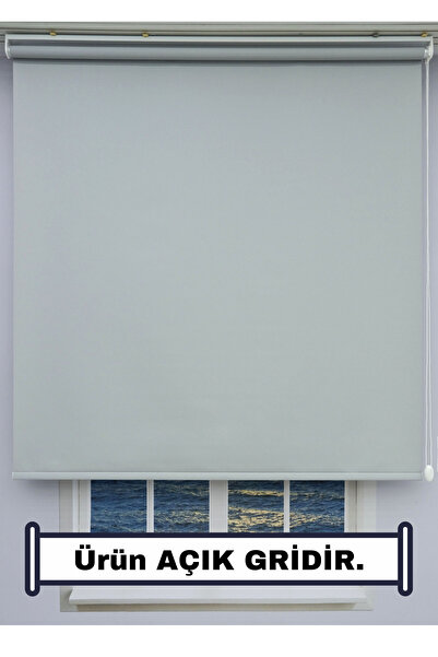 ESDEH Kalın Keten Düz Zebra Stor Güneşlik Perde (AÇIK GRİ) – Alüminyum Kasa &...