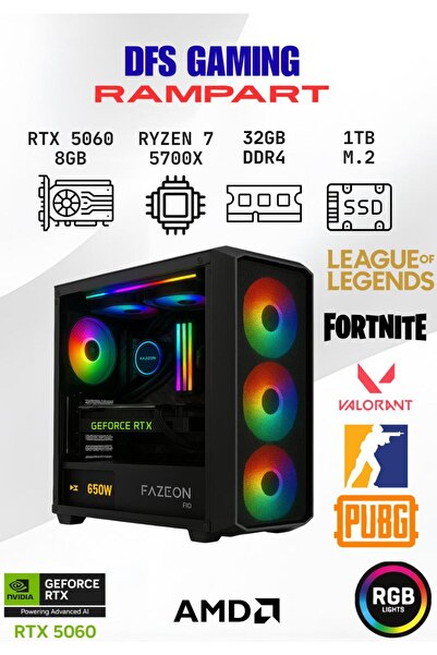 FAZEON DFS Gaming RAMPART RYZEN 7 5700X-B550M-RTX 5060 8GB-32GB RAM-1TB M.2 S...