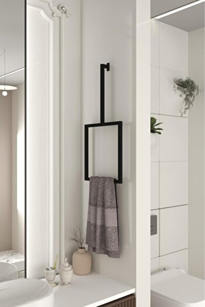 Grandmix Duvar Montajlı Dikdörtgen Havlu Askısı Modern Minimalist Metal Banyo...