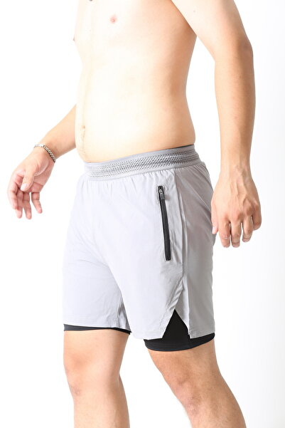 Man Of Man 3 Lü Paket Unisex Gym Ve Fitness Astarlı Taytlı Şort Outdoor Şort Fitness