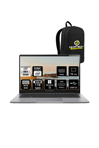 ASUS EXPERTBOOK P1 INTELCORE İ7 13620H 16GB 1 TB SSD 14"FHD WIN11PRO DİZÜSTÜ ...