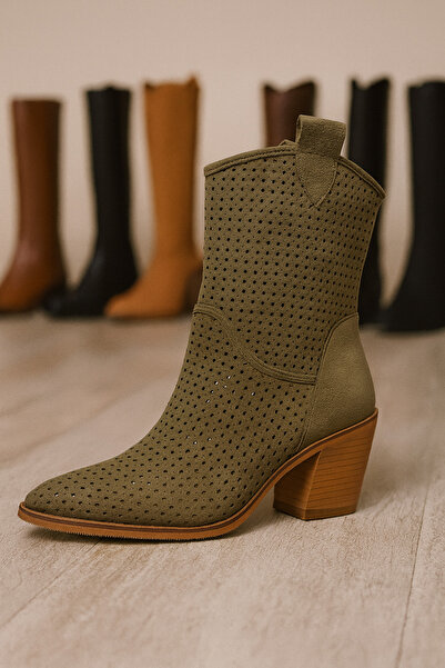 POTEEN Καλοκαιρινές κοντές μπότες με πράσινο τακούνι Ptc Handy Western Cowboy Mint