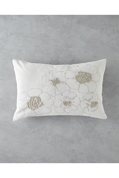 English Home Διακοσμητικό Μαξιλάρι Κεντημένο με Ανθοφόρα Λουλούδια 33x50 cm Εκρού (15.09.2025)