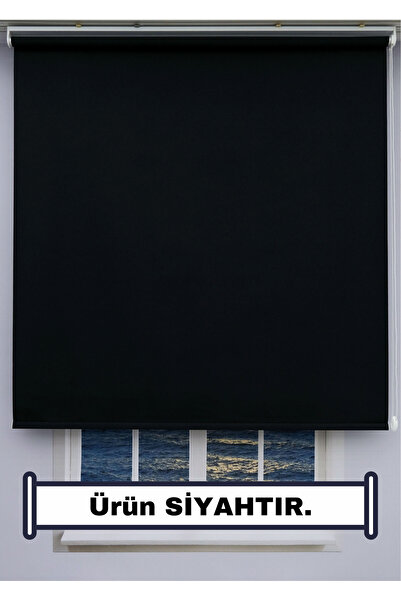 ESDEH Kalın Keten Düz Zebra Stor Güneşlik Perde (SİYAH) – Alüminyum Kasa & Boru, Ithal Kumaş