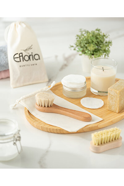 Efloria %100 Doğal Saf At Kılı Yüz Fırçası Doğal Peeling