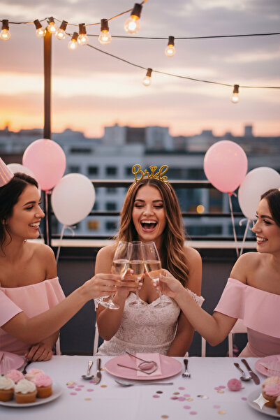 Deniz Party Store Coroana de mireasa din plastic auriu Tiara burlac 1buc