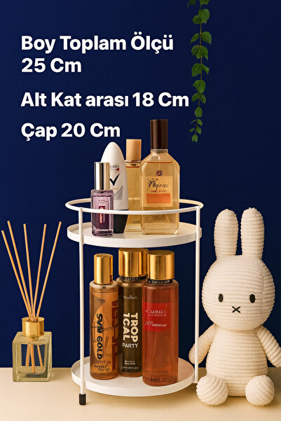 VENON BEYAZ Ванна кімната Косметика Організатор для прикрас Багатофункціональний органайзер 2-рівневий сервірувальний піднос для подачі частування