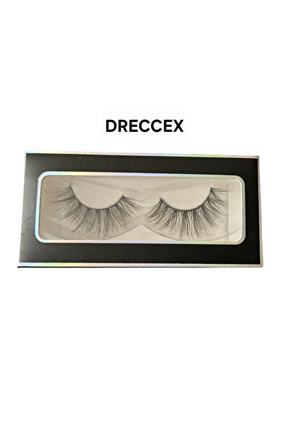DRECCEX Yapışkanlı Tekrar Kullanılabilir 1 Çift Doğal Takma Kirpik 003 (Siyah şerit ekstra gönderilir)