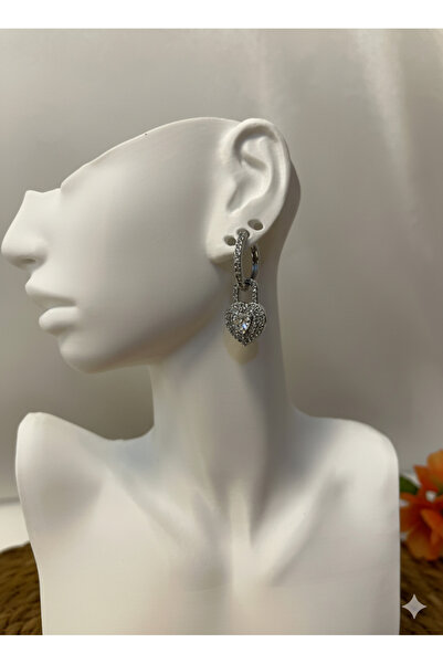 Duo kalpli çelik küpe