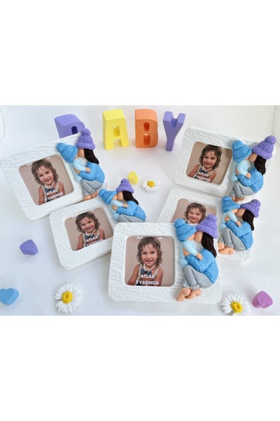 Mshouse Anne Bebek Hediyelik Çerçeve Magnet 1 Yaş Doğum Günü Hediyelik (10 Adet)