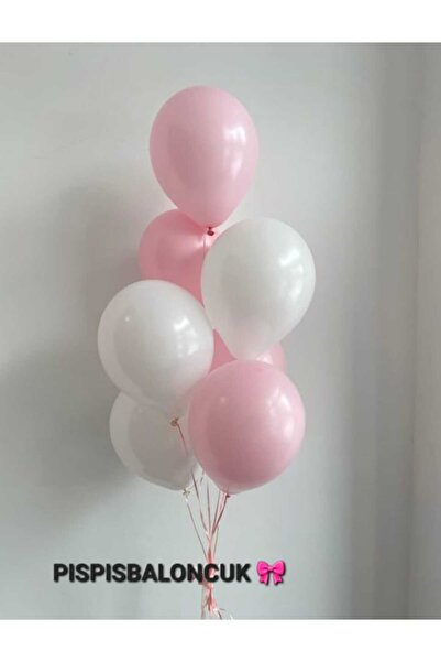 BalonEvi Pembe ve beyaz Balon Seti 20 adet Parti Süsleme doğum günü