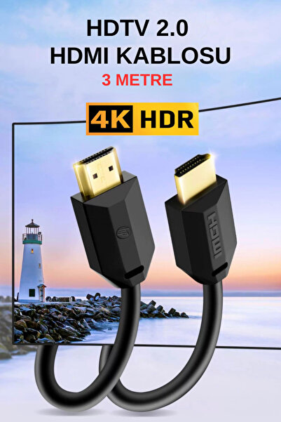 HP 4k Full HD Yüksek Hızlı Hdmi Kablosu 3D HDR 2160P 60Hz HDTV 3 Metre | PS3 ...