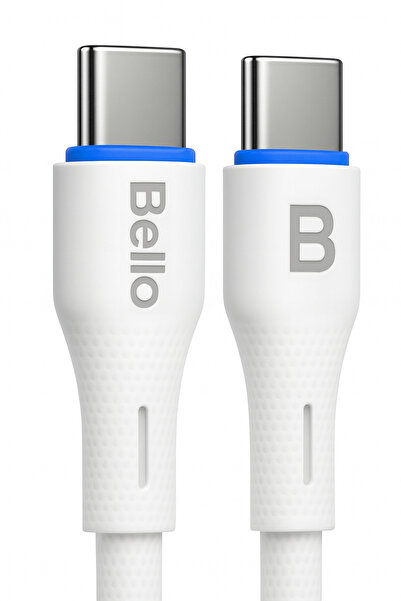 Tech&bello accessories Type-c Type-c Beyaz Hızlı Şarj Data Kablosu 1.2m Ba-01