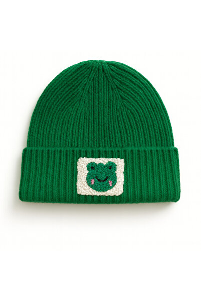 byebruketenci Yeşil Kurbağa Bere Yün Lüks Bere Kurbağa Punch Sevgililer Günü , Hediye , Unisextir