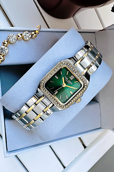 Tom Jones ساعة يد نسائية بسوار من الفولاذ الفضي هدية Agr494