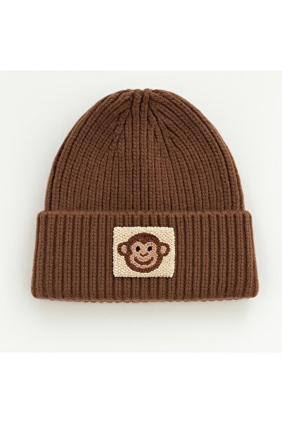 byebruketenci Brown Beret Wool Luxury Monkey Punch Detailed Beret Unisex Christmas Gift