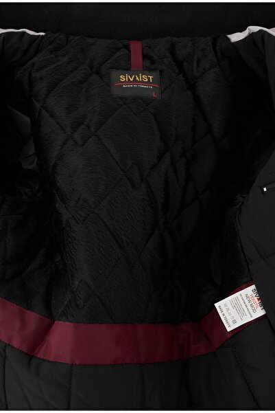 SİVAİST Men's Green Collar Detachable Fur Water-Repellent Fur-Lined Coat – Windproof, Lightweight and Durable