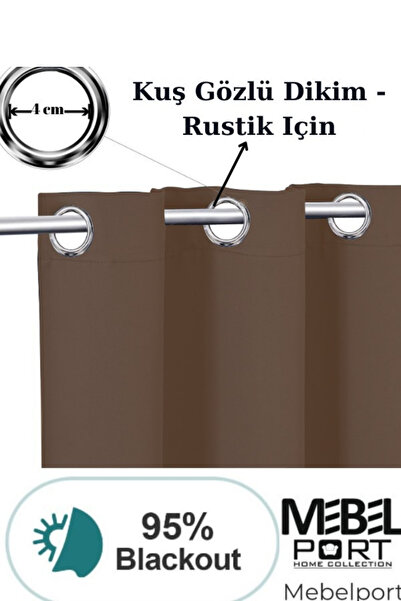 MebelPort Curtain Blackkout Fountain Stitching Shape Single Wing