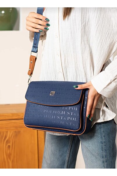 Just Polo حقيبة يد وكتف نسائية بنزين بحزامين و4 أقسام