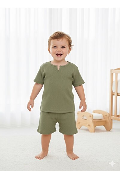 BAHNUR UNiSEX ERKEK KIZ BEBEK ÇOCUK WAFFLE ALT ÜST TAKIM