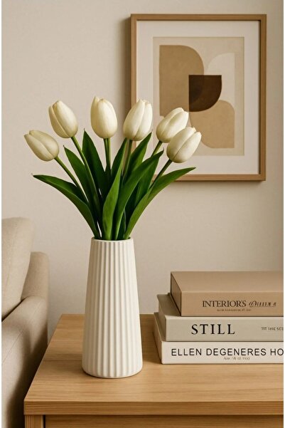 Lemonhouse Διακοσμητικό βάζο σε σκανδιναβικό μποημικό στυλ με ρίγες 20 εκ