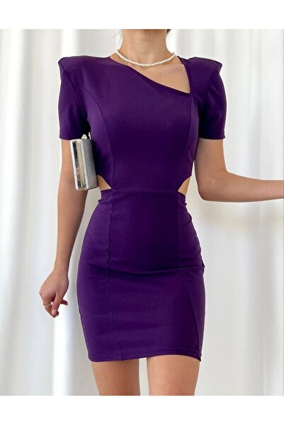 Butik Kadın Krep Kumaş Bel Dekolteli Elbise