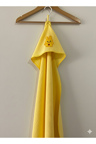 colortouch 4 KAT MÜSLİN BORNOZ PLAJ HAVLUSU SARI