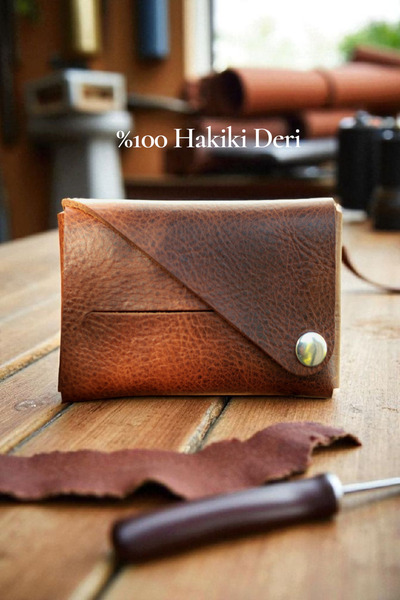 Rumi Deri Hakiki Deri Kartlık, Sarmal Minimal Kartlık, Erkek & Kadın Küçük Ka...